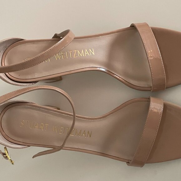 Stuart Weitzman Nudistcurve 75 Block Heel Sandal (Women) 9M, ADOBE - Picture 3 of 5